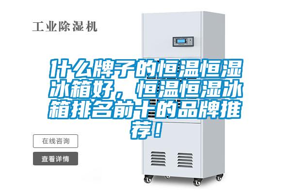 什么牌子的恒溫恒濕冰箱好，恒溫恒濕冰箱排名前十的品牌推薦！
