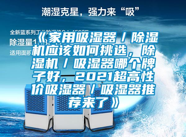 《家用吸濕器／除濕機(jī)應(yīng)該如何挑選，除濕機(jī)／吸濕器哪個牌子好，2021超高性價吸濕器／吸濕器推薦來了》