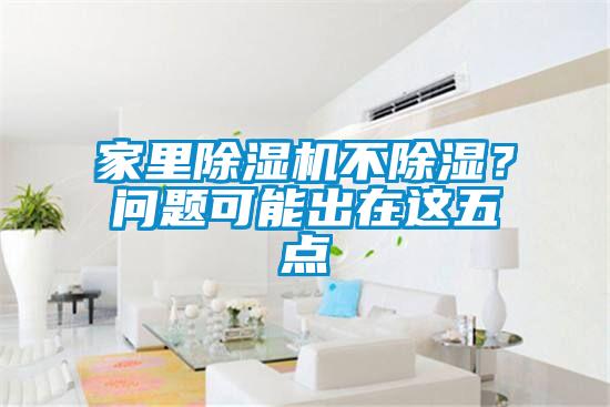 家里除濕機不除濕？問題可能出在這五點